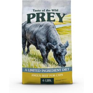 imageTaste of the Wild PREY Real Meat High Protein Turkey Limited Ingredient Dry Cat Food GrainFree Recipe Made with Real CageFree Turkey and Includes Probiotics for All Life Stages 6lbAngus beef