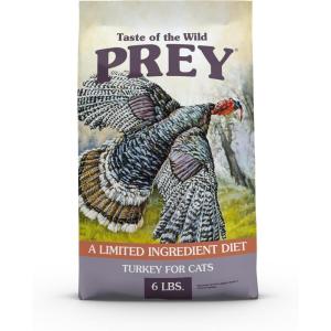 imageTaste of the Wild PREY Real Meat High Protein Turkey Limited Ingredient Dry Cat Food GrainFree Recipe Made with Real CageFree Turkey and Includes Probiotics for All Life Stages 6lbTurkey